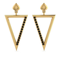 Triangle Black Diamond Stud Earrings - Amiyah No. 7 image 1