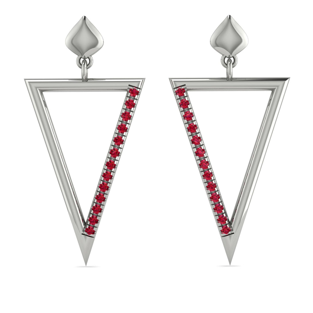 Triangle Ruby Stud Earrings - Amiyah No. 12