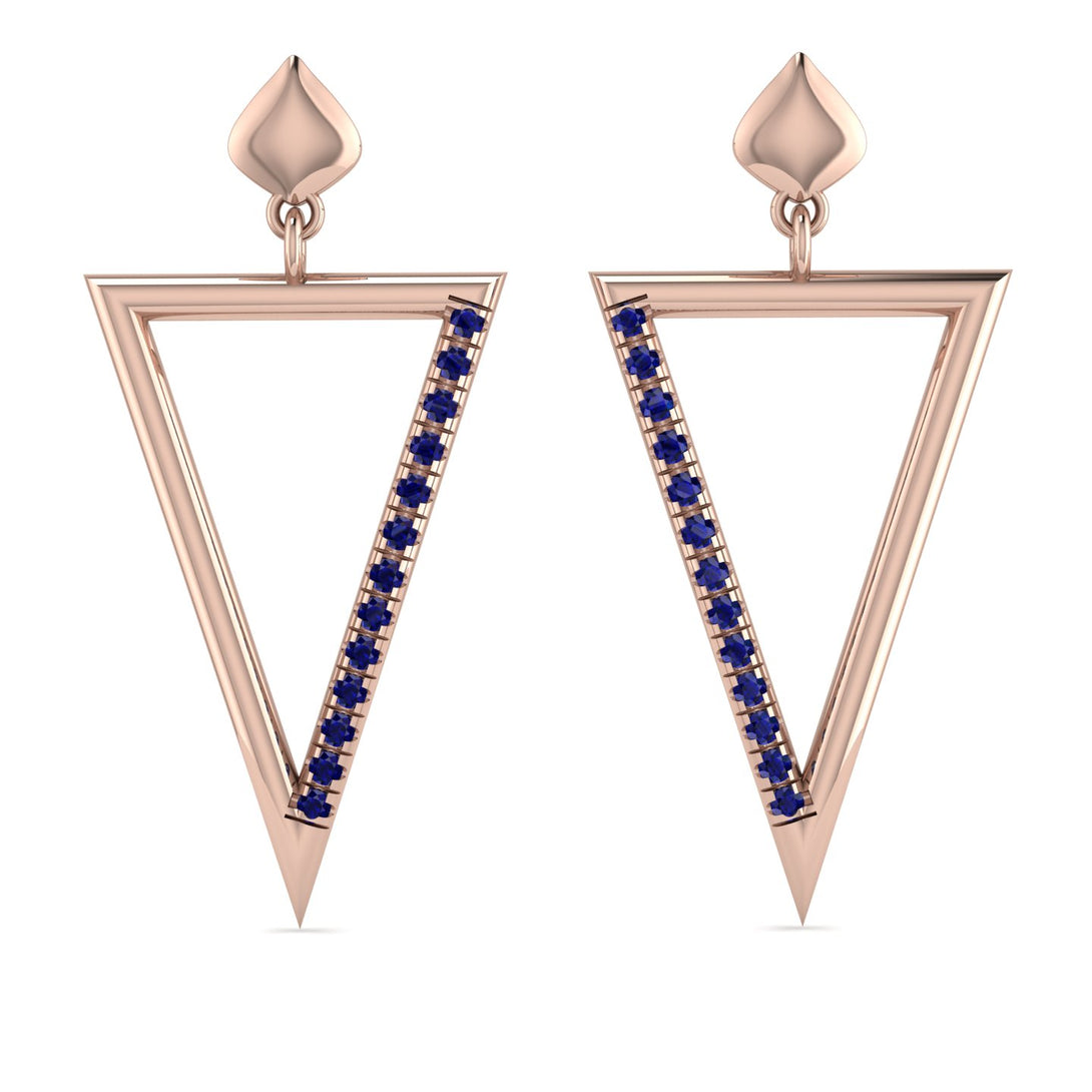 Triangle Sapphire Stud Earrings - Amiyah No. 14