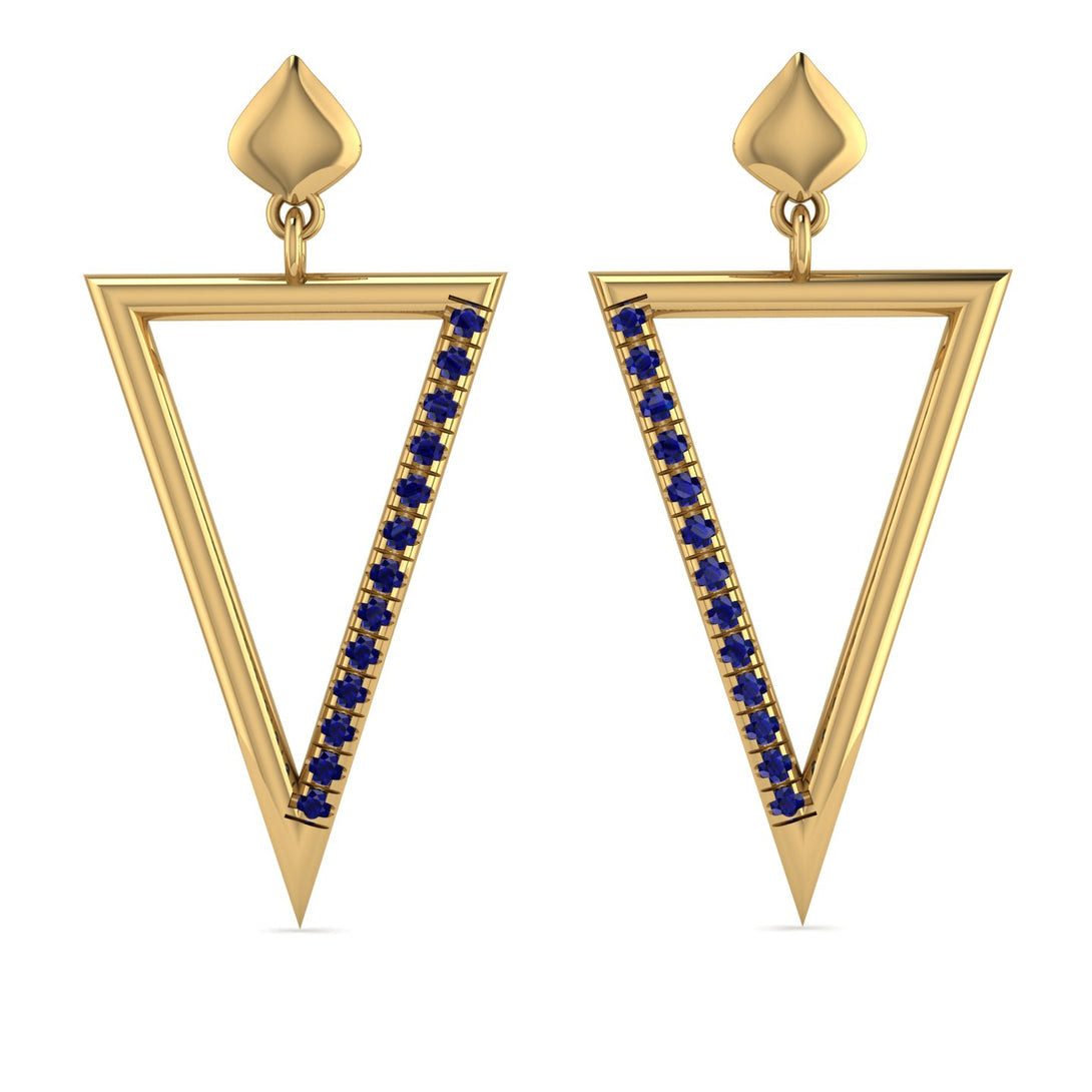 Triangle Sapphire Stud Earrings - Amiyah No. 13