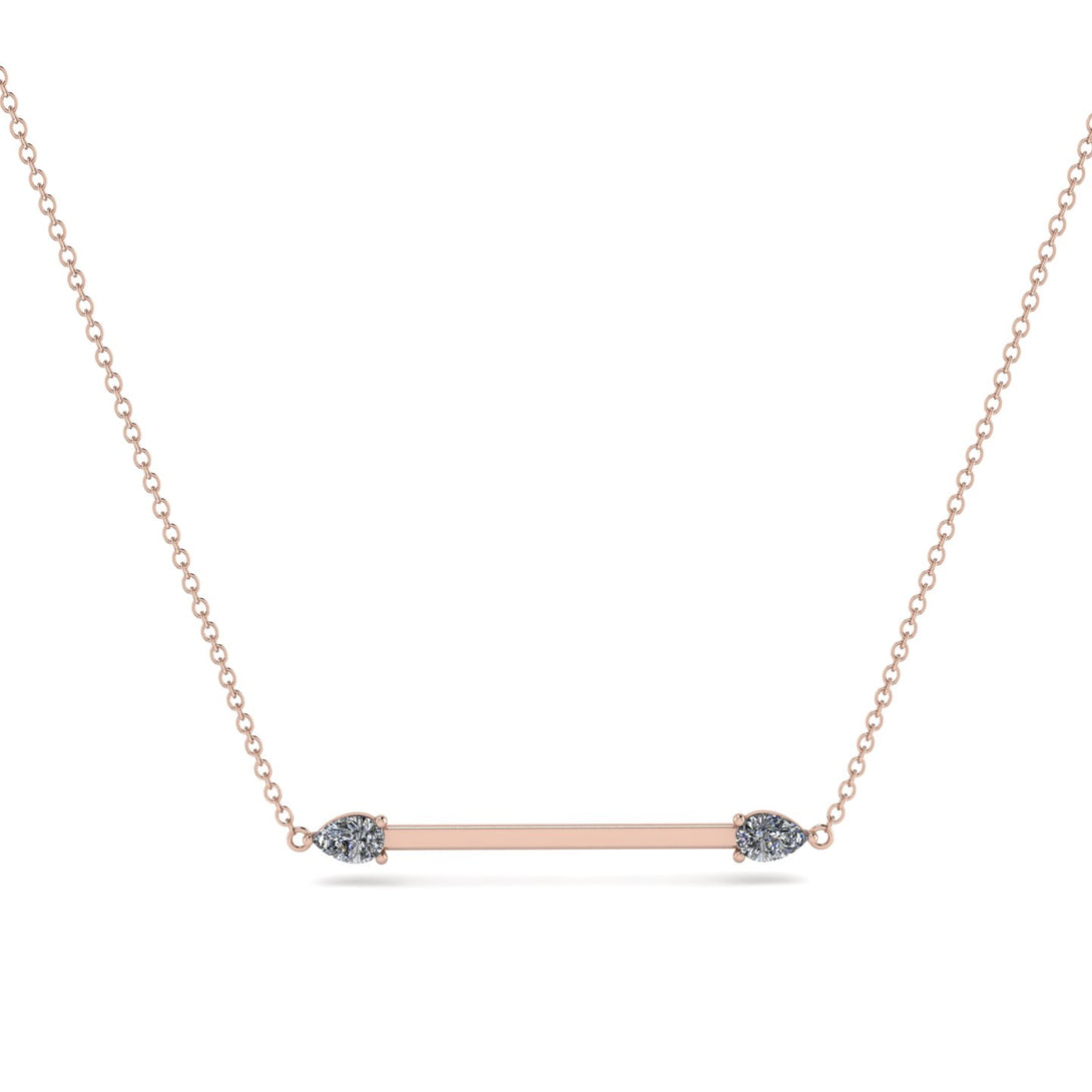 Minimalist Pear Diamond Necklace - Melissa No. 2