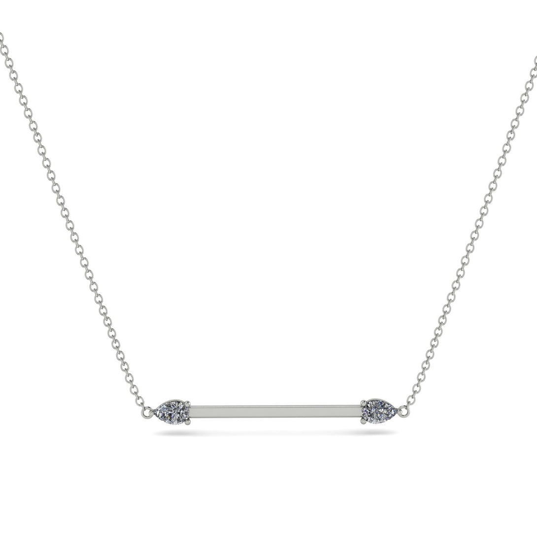 Minimalist Pear Diamond Necklace - Melissa No. 3