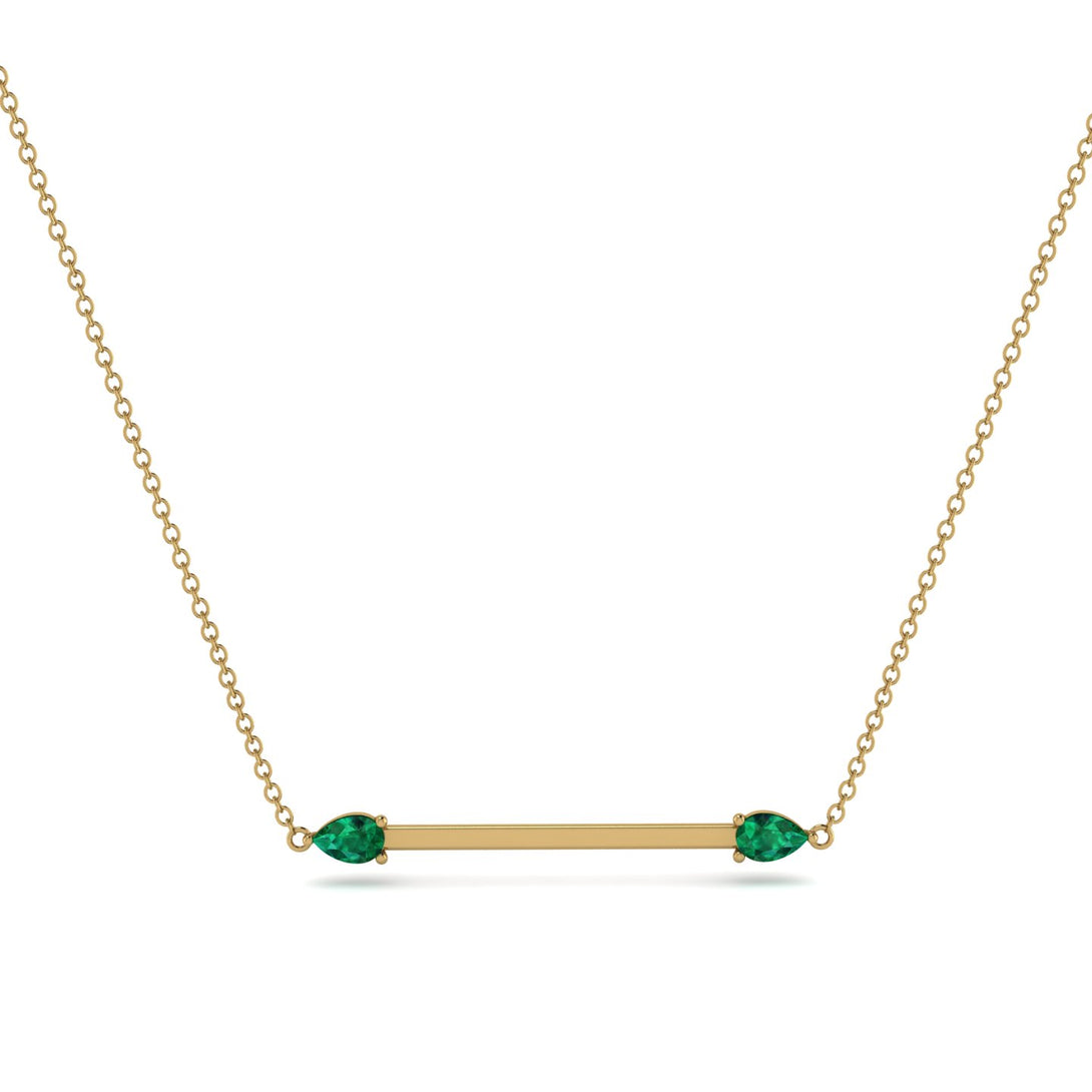 Minimalist Pear Emerald Necklace - Melissa No. 4