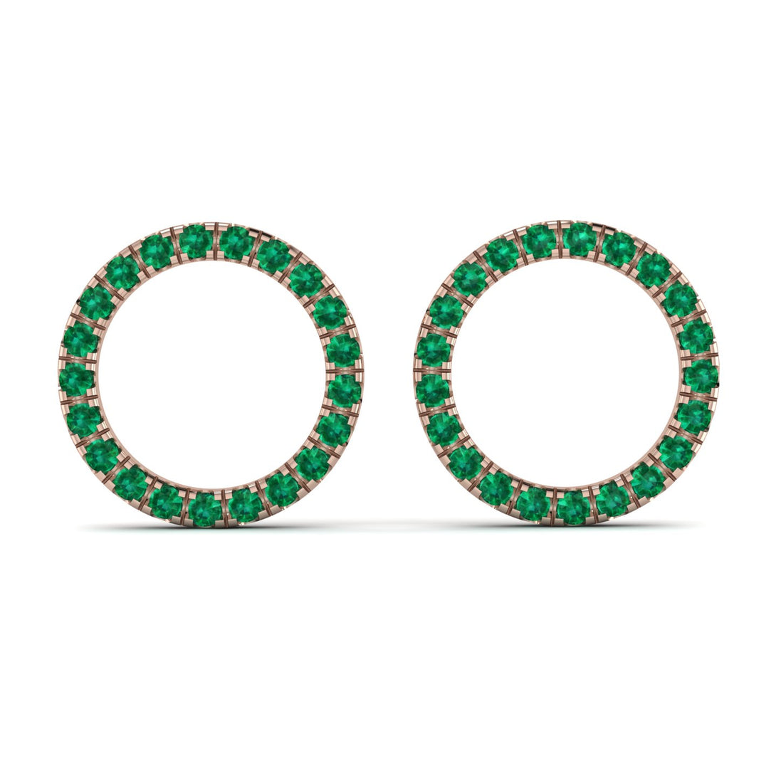 Circle Stud Emerald Earring - Lucille No. 5