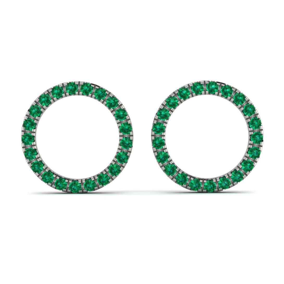Circle Stud Emerald Earring - Lucille No. 6