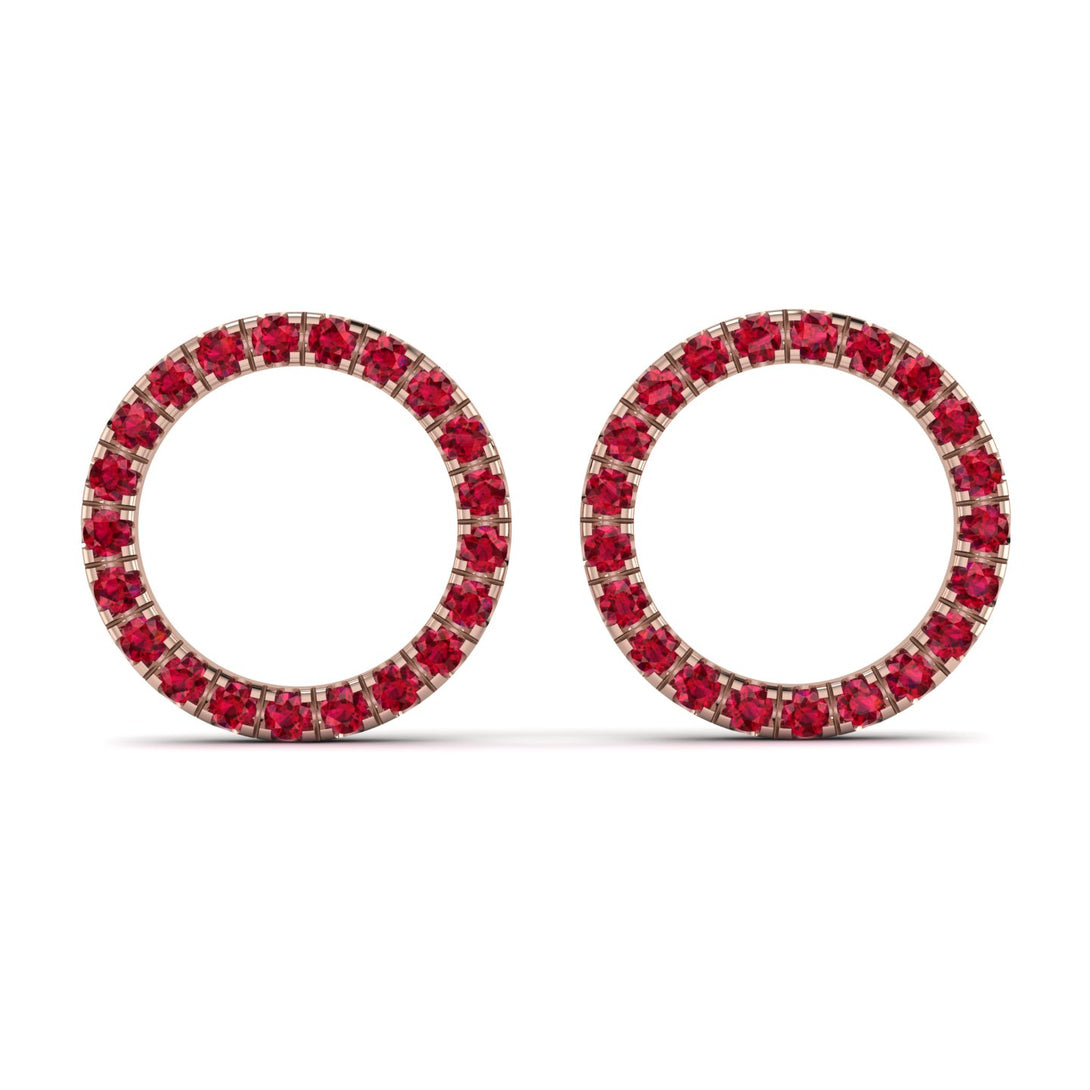 Circle Stud Ruby Earring - Lucille No. 11
