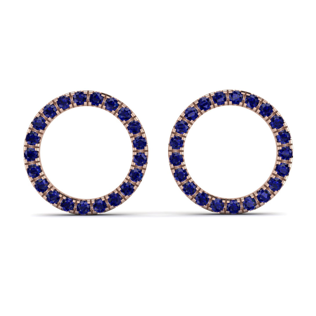 Circle Stud Sapphire Earring - Lucille No. 14