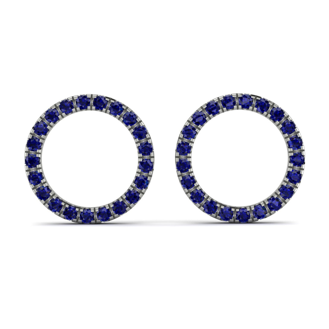 Circle Stud Sapphire Earring - Lucille No. 15