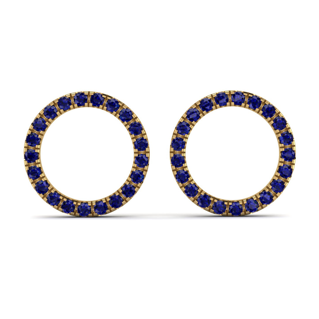 Circle Stud Sapphire Earring - Lucille No. 13