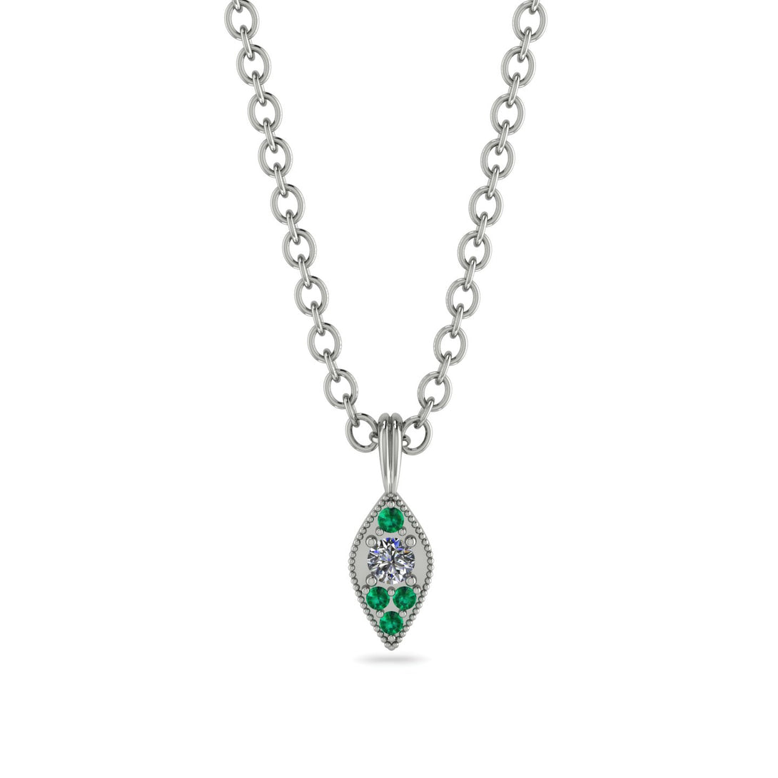 Milgrain Emerald Necklace - Jessie No. 18