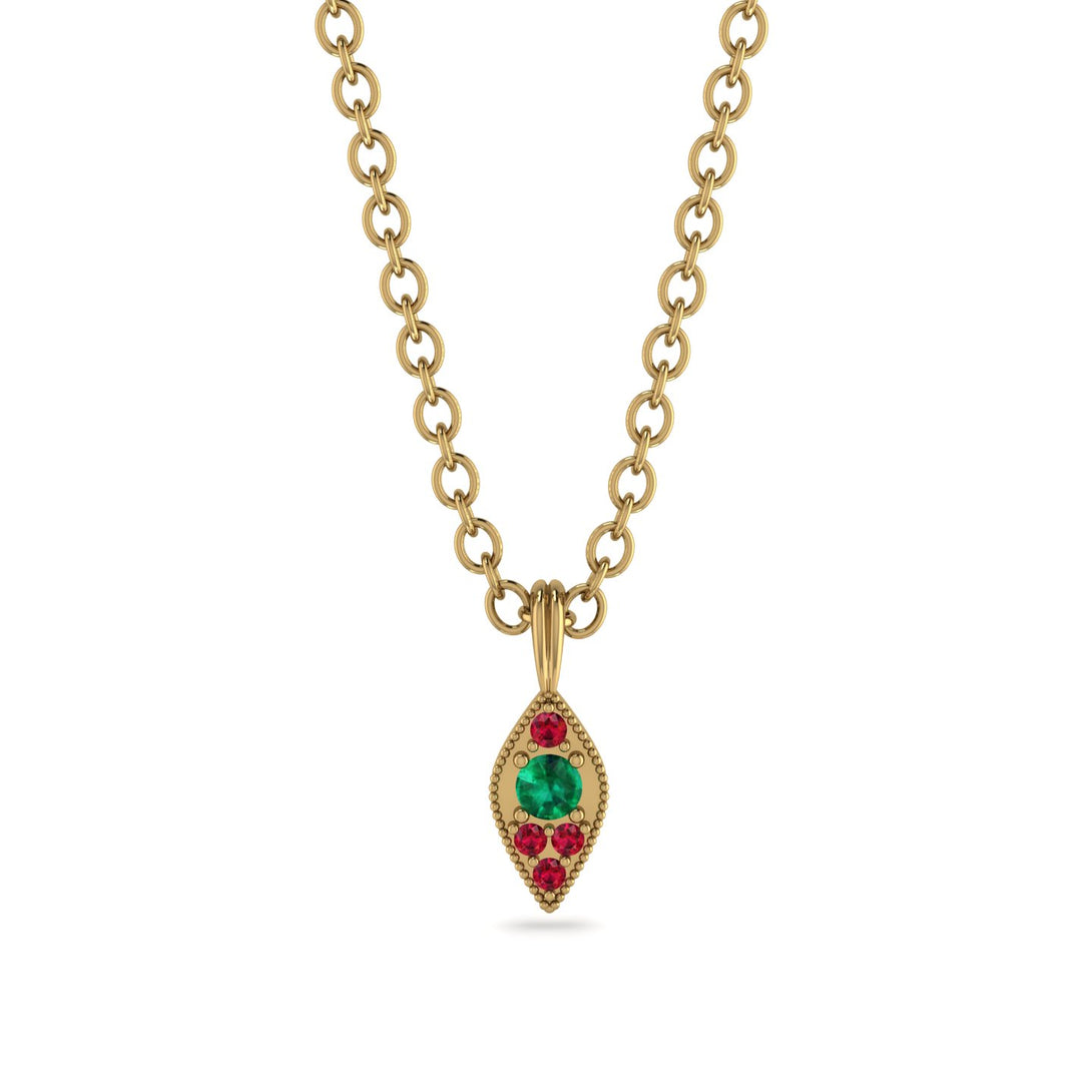 Milgrain Ruby Necklace - Jessie No. 49
