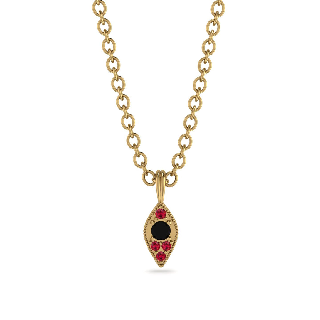 Milgrain Ruby Necklace - Jessie No. 52
