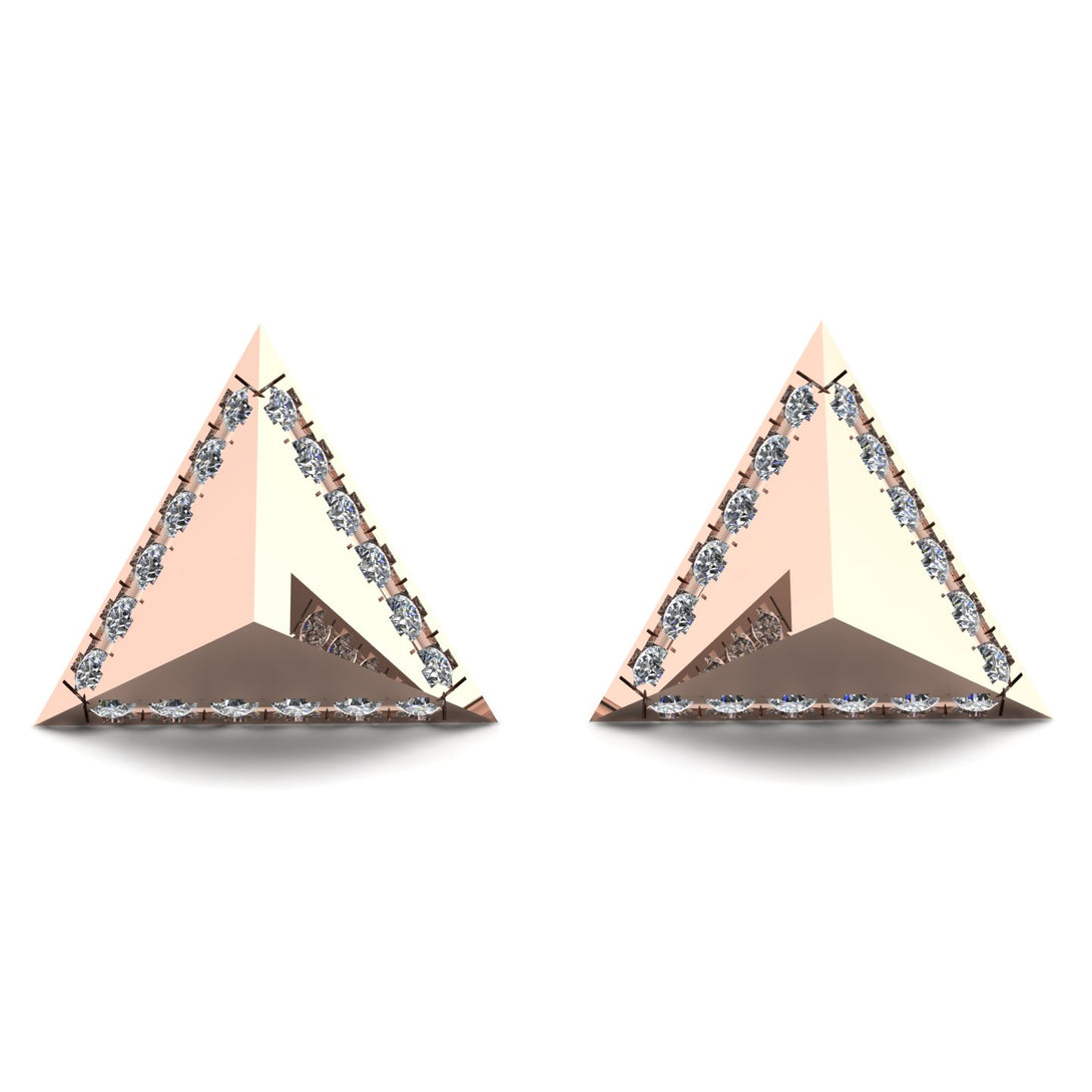 Triangle Diamond Earrings Geometrical - Milan No. 2