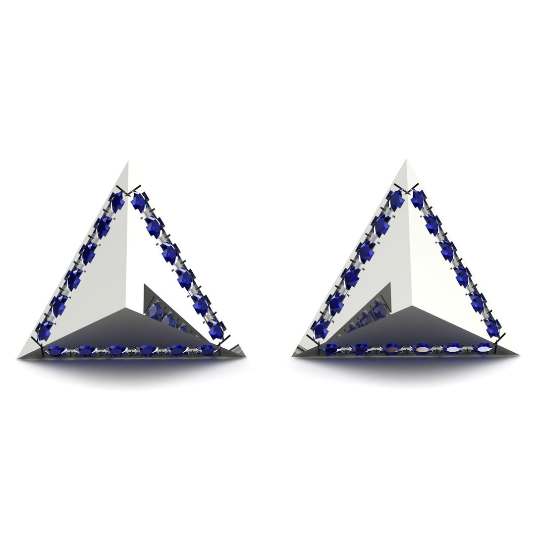 Triangle Sapphire Earrings Geometrical - Milan No. 15