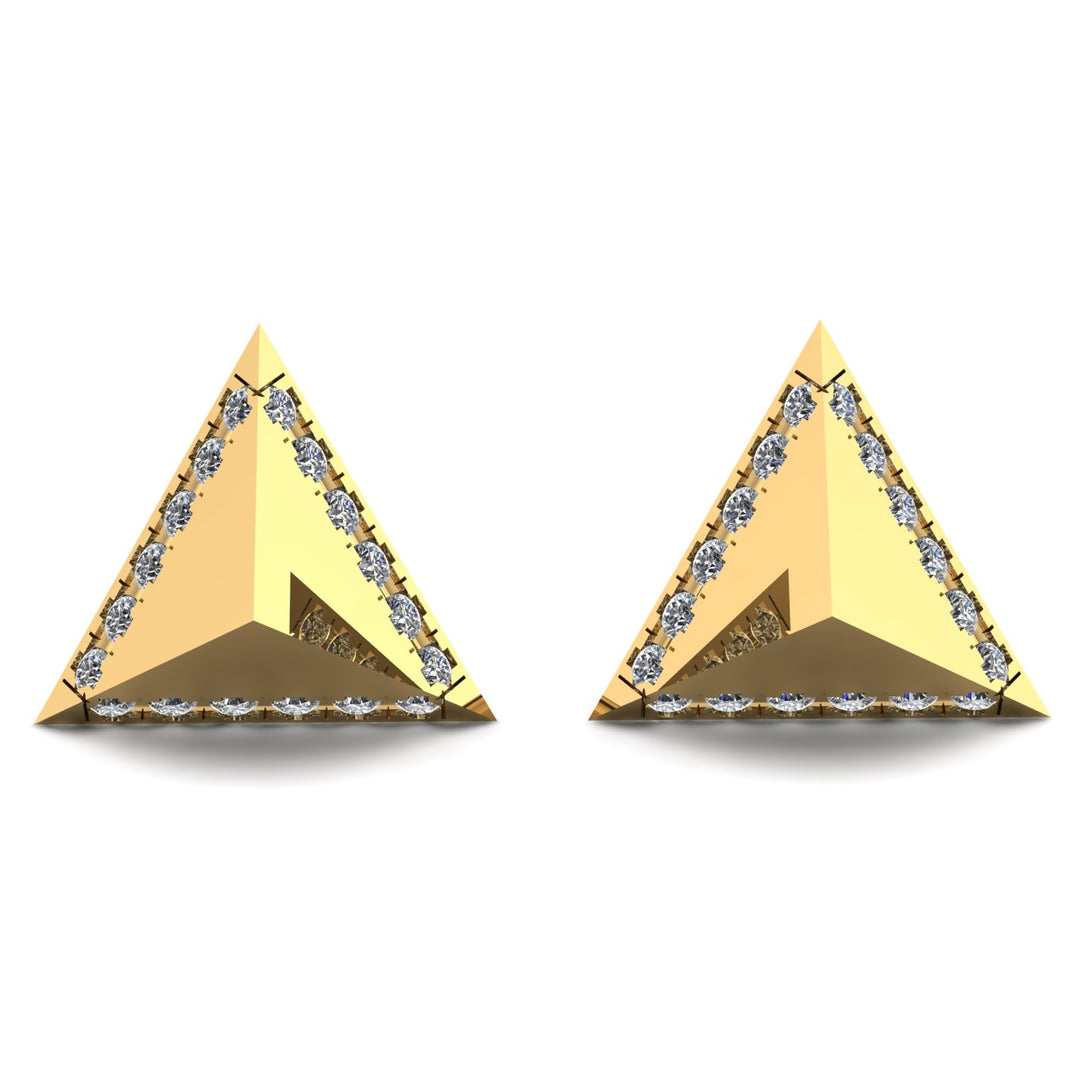 Triangle Diamond Earrings Geometrical - Milan No. 1