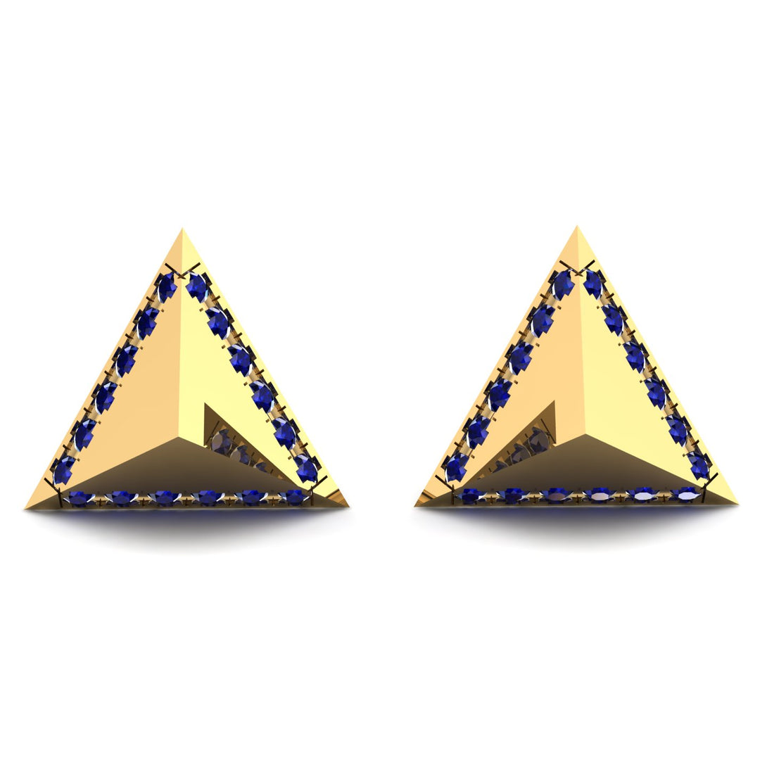 Triangle Sapphire Earrings Geometrical - Milan No. 13