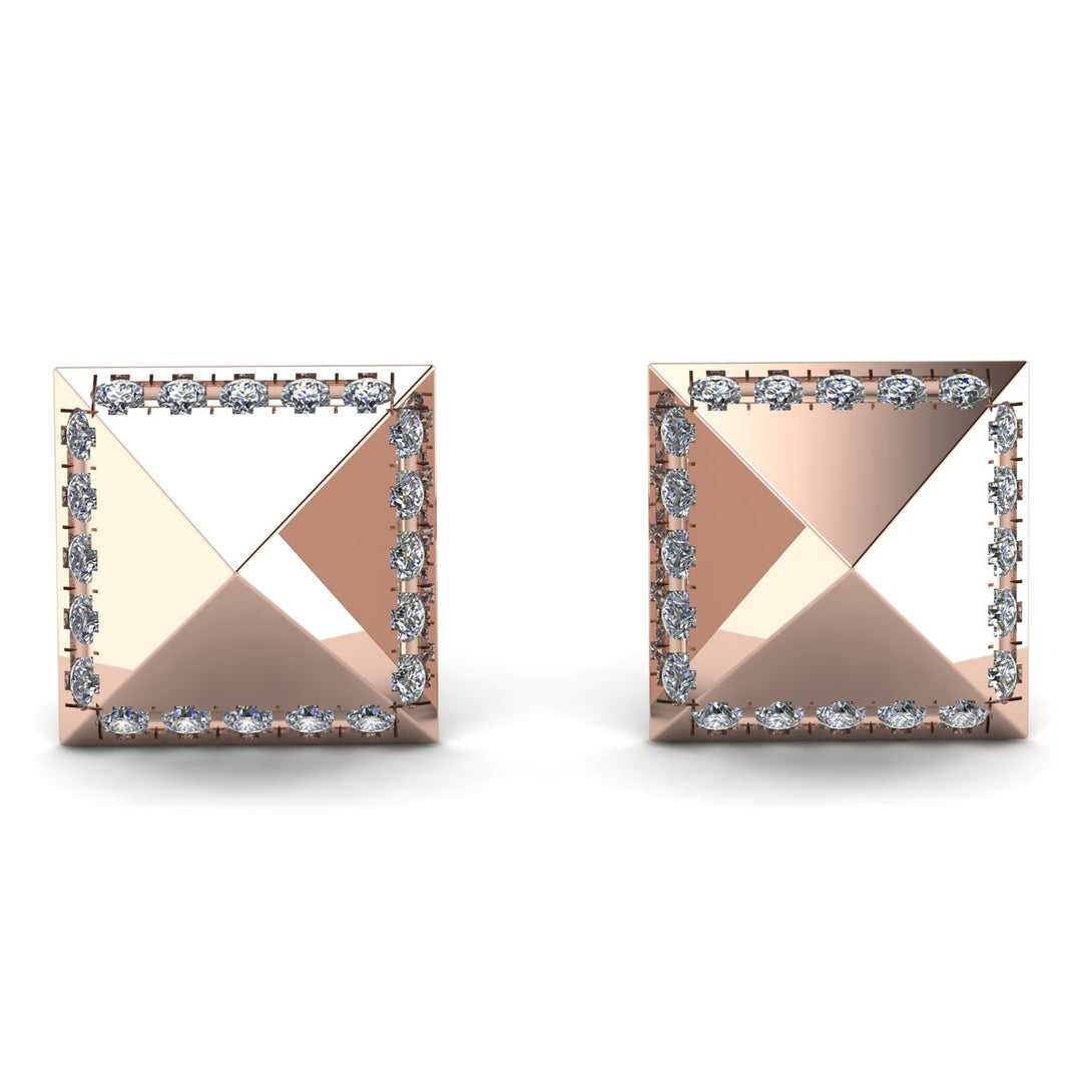 Square Diamond Earrings - Elora No. 2