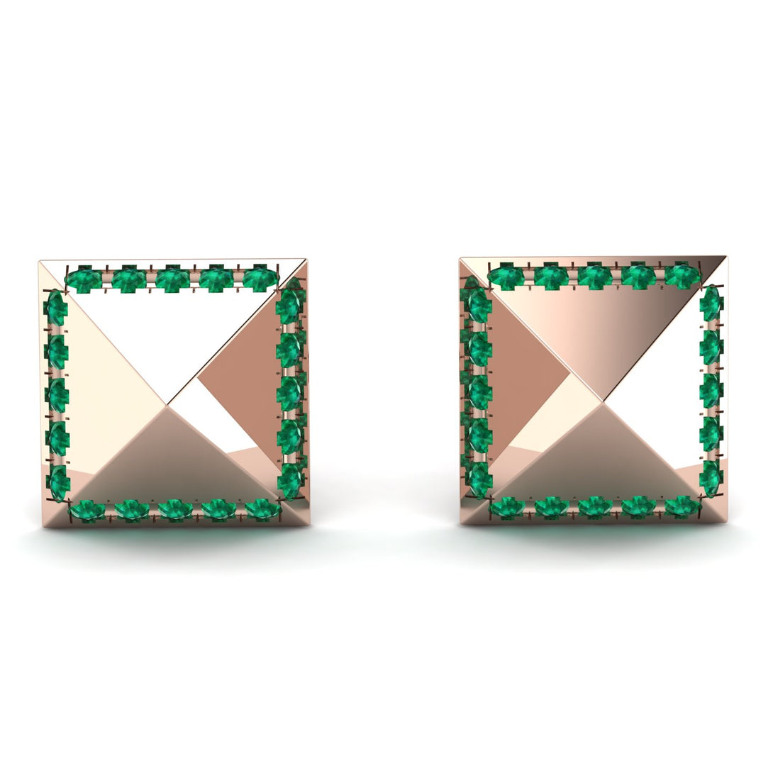 Square Emerald Earrings - Elora No. 5