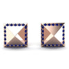 Square Sapphire Earrings - Elora No. 14