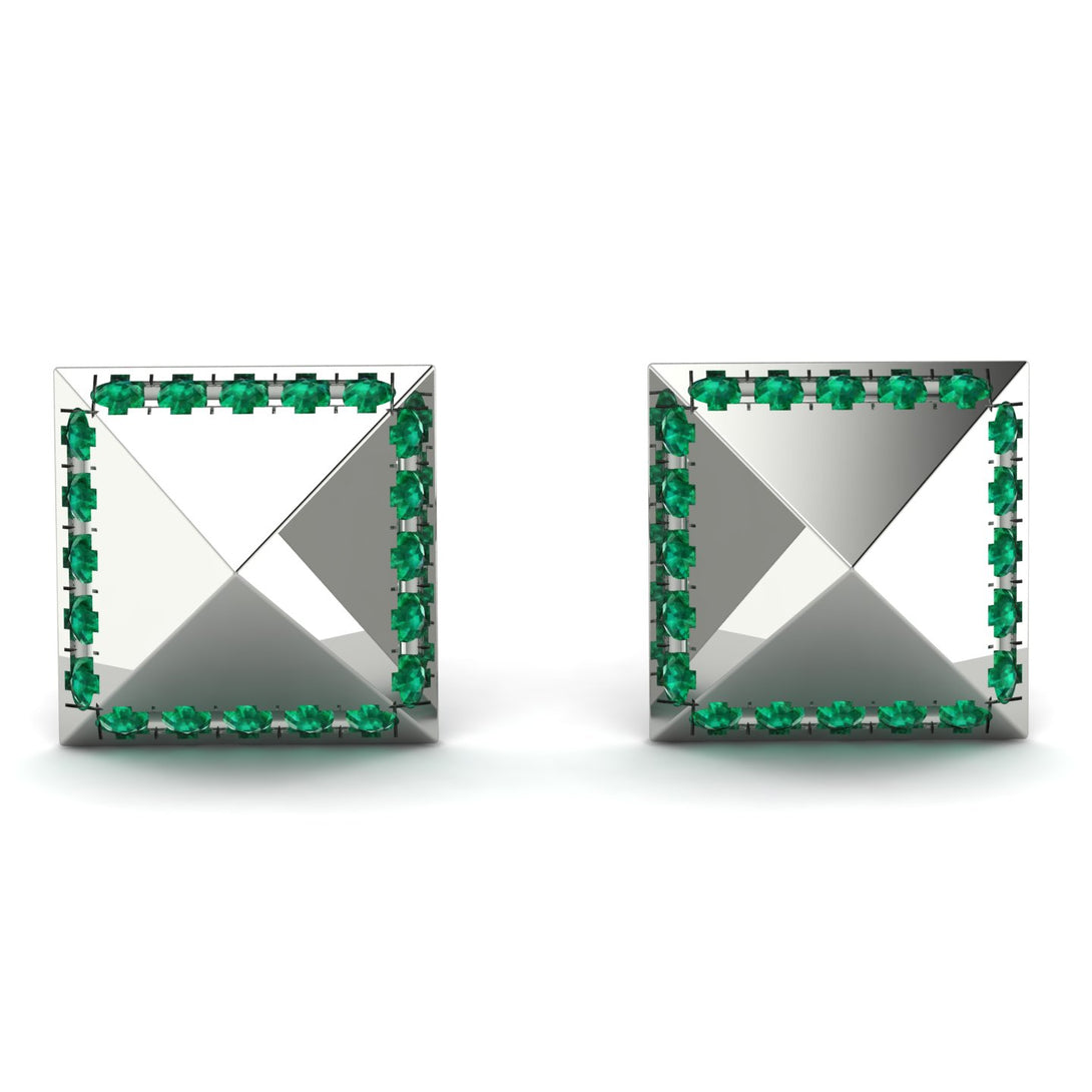 Square Emerald Earrings - Elora No. 6