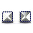 Square Sapphire Earrings - Elora No. 15