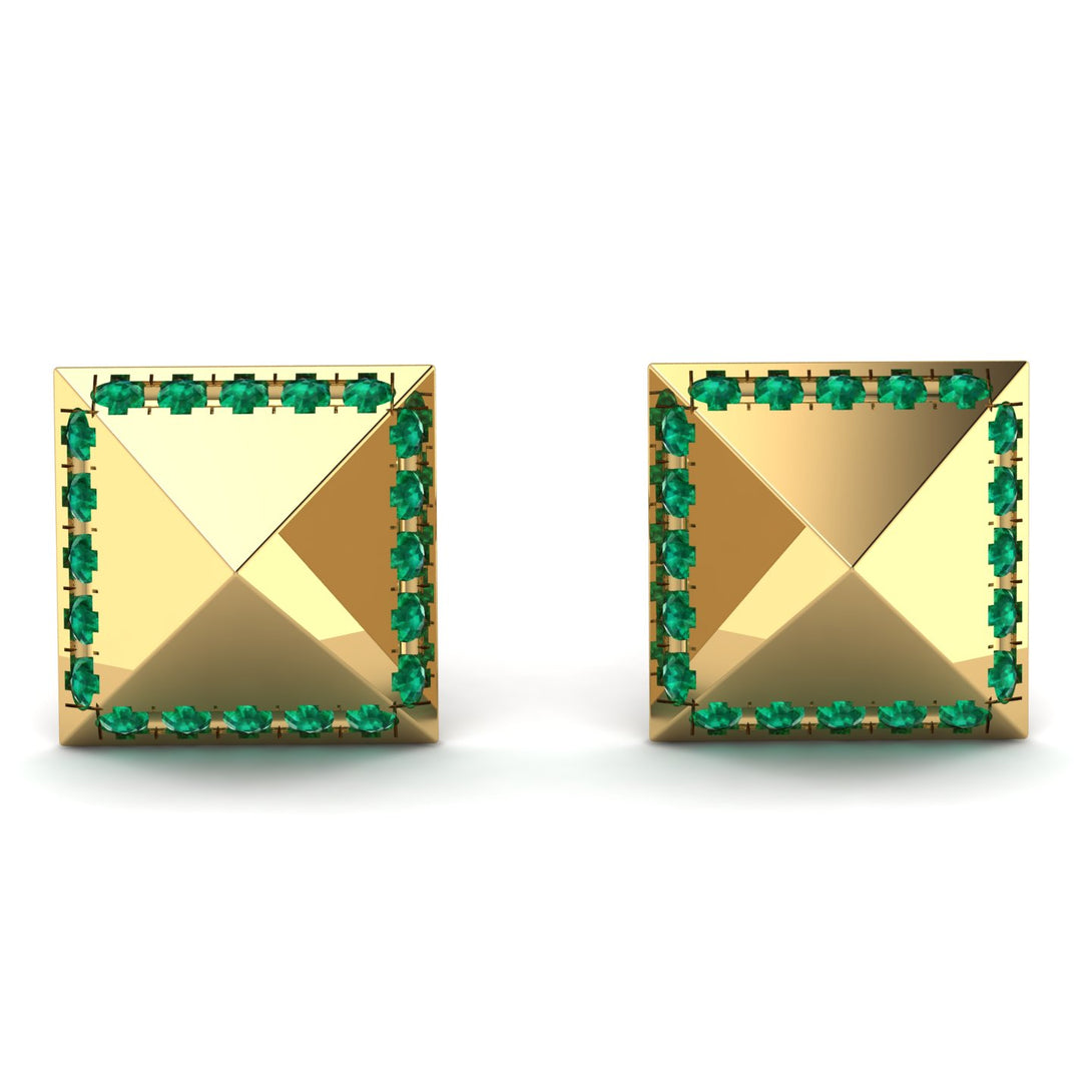 Square Emerald Earrings - Elora No. 4