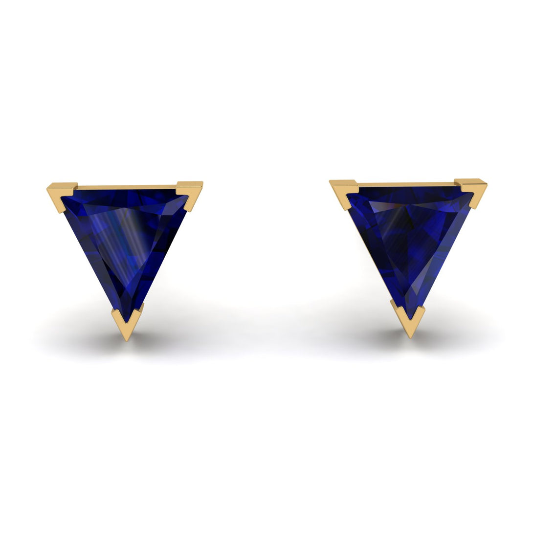 Triangle Cut Sapphire Earrings - Clementine No. 13