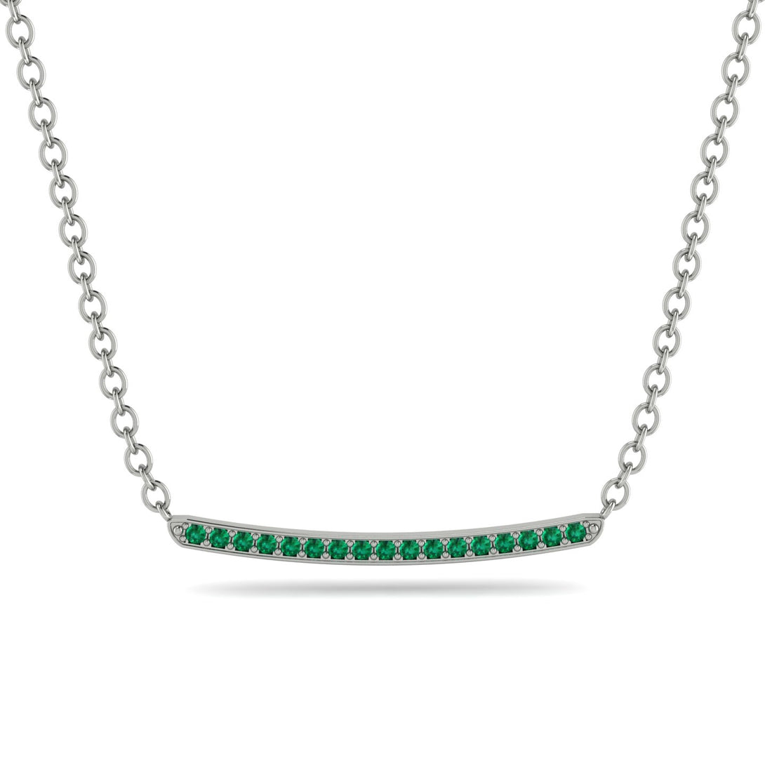 Gold Emerald Necklace Bar - Lilyana No. 6