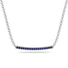Gold Sapphire Necklace Bar - Lilyana No. 15
