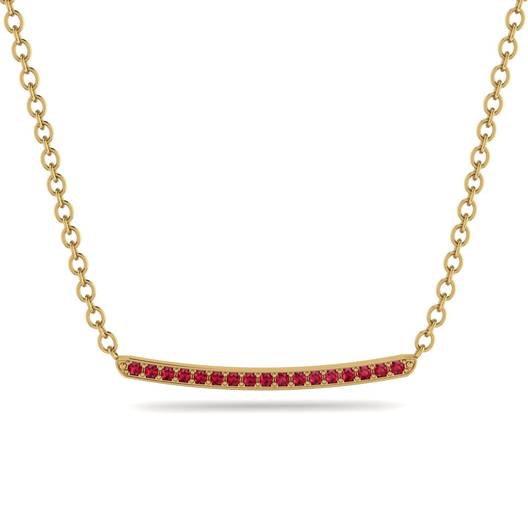 Gold Ruby Necklace Bar - Lilyana No. 10