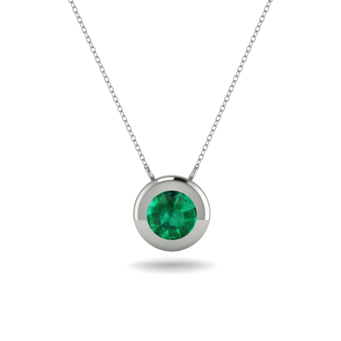 Bezel Emerald Pendant - Adelaide No. 6