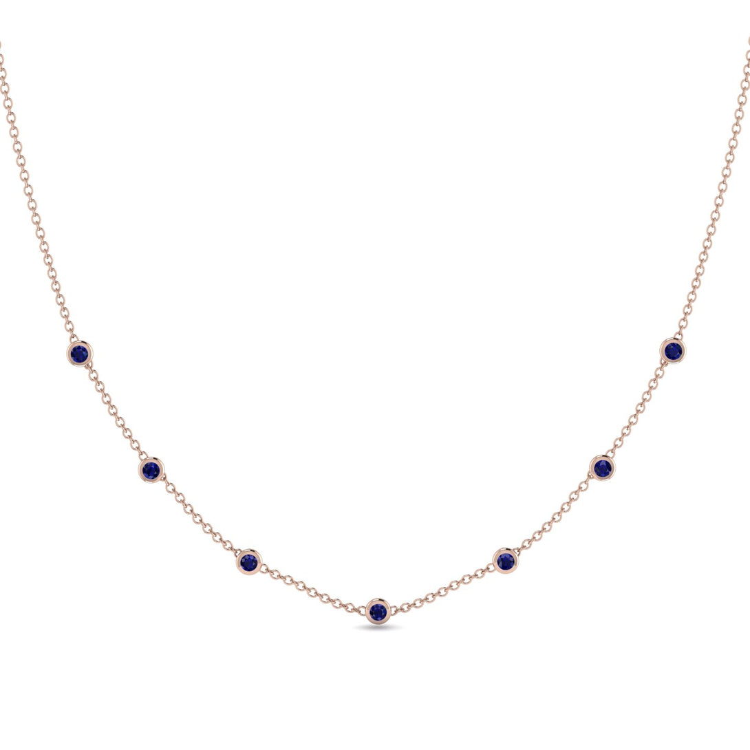 Minimalist Bezel Sapphire Necklace - Liv No. 14