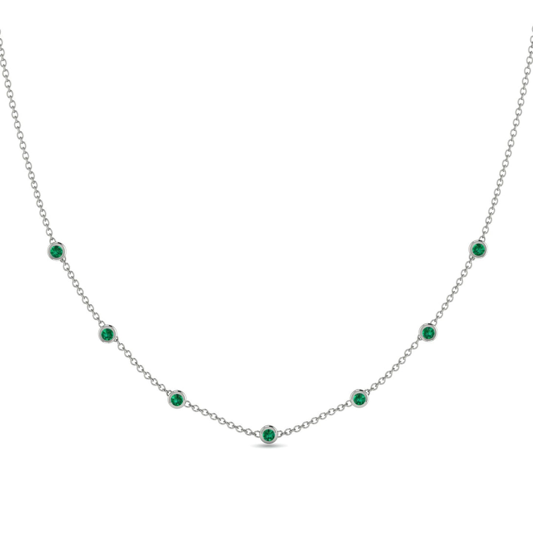 Minimalist Bezel Emerald Necklace - Liv No. 6