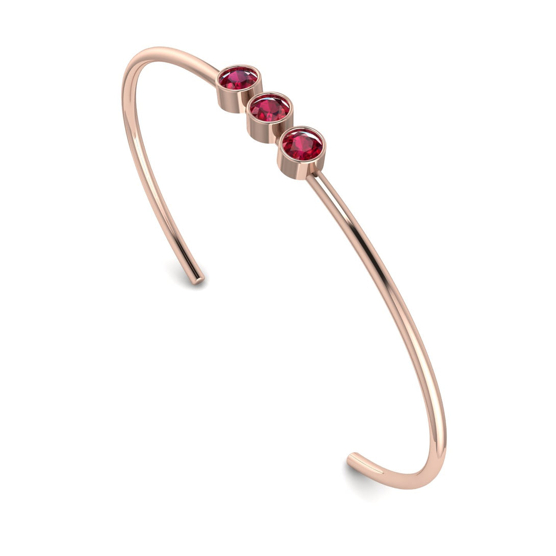3 Stone Ruby Braclet - Eileen No. 11