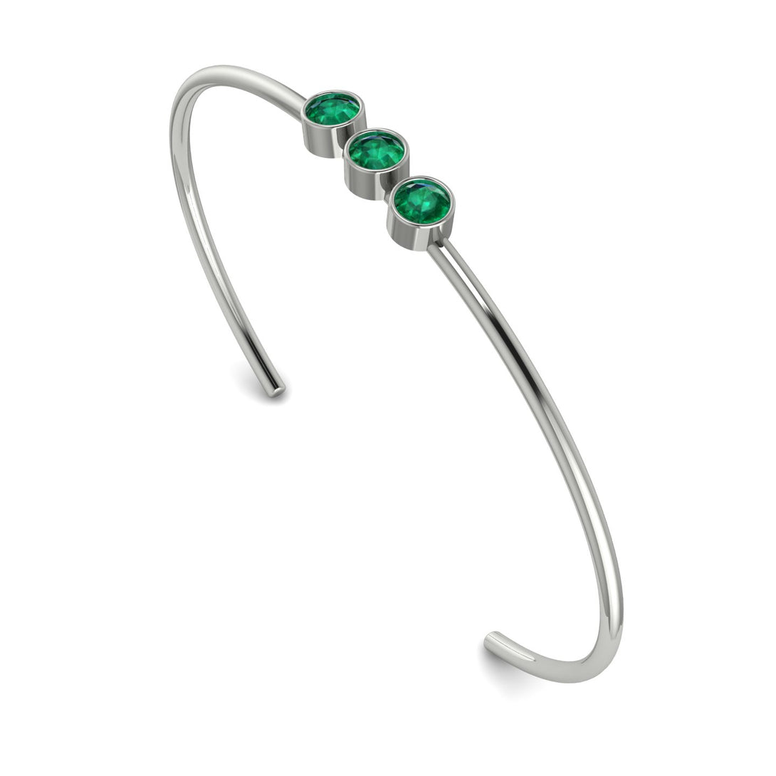 3 Stone Emerald Braclet - Eileen No. 6