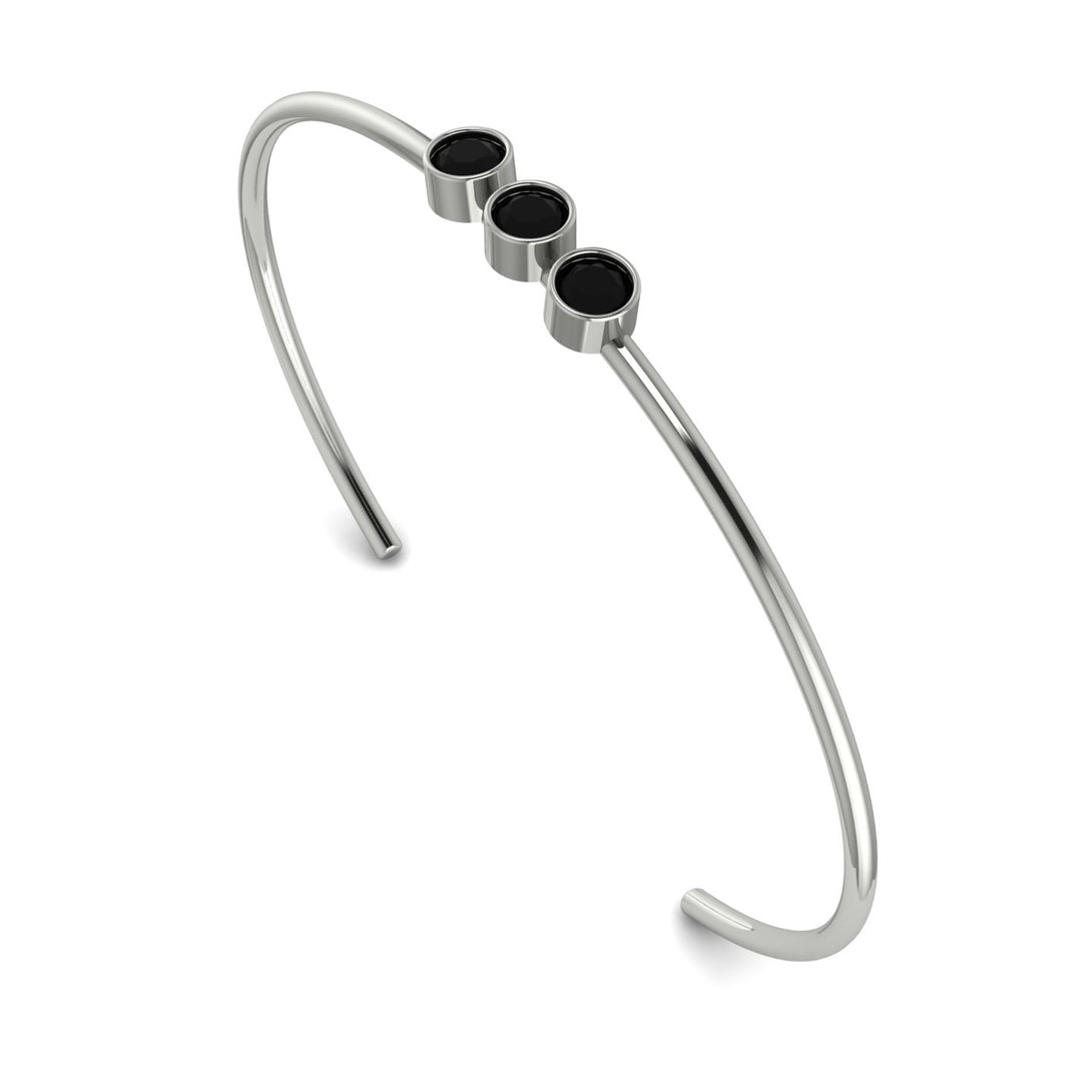3 Stone Black Diamond Bracelet - Eileen No. 9