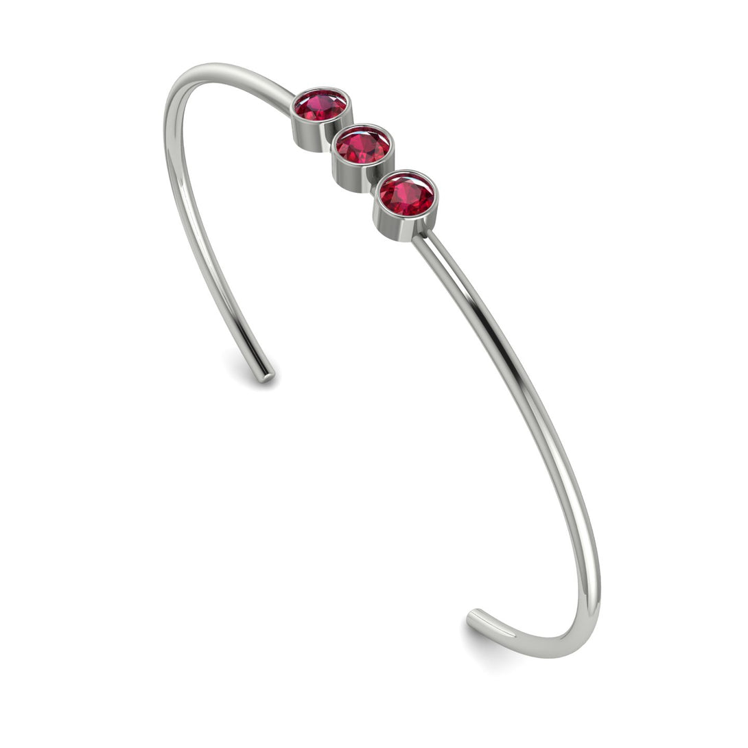 3 Stone Ruby Braclet - Eileen No. 12