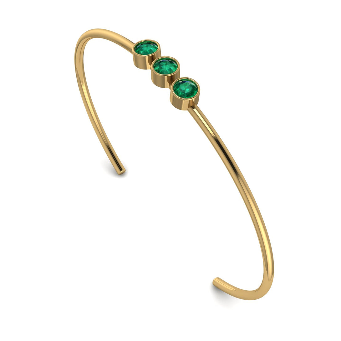 3 Stone Emerald Braclet - Eileen No. 4