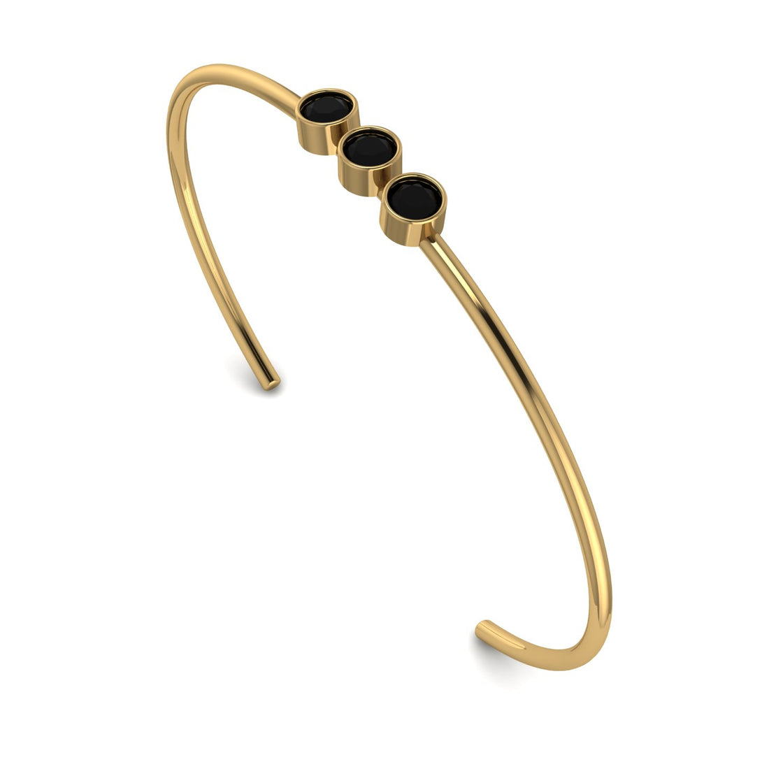 3 Stone Black Diamond Bracelet - Eileen No. 7