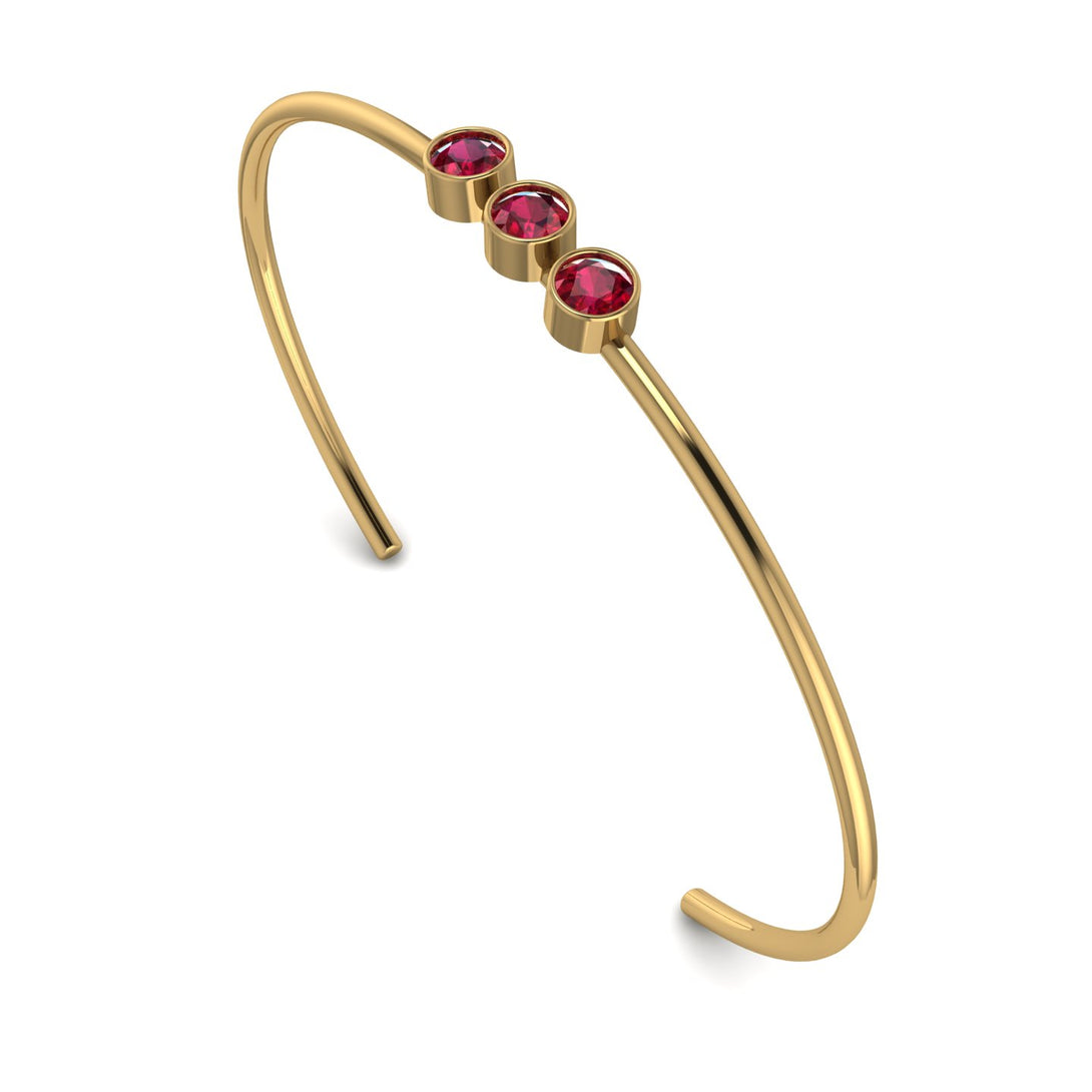 3 Stone Ruby Braclet - Eileen No. 10