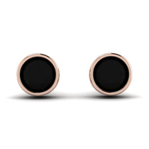 Bezel Stud Black Diamond Earrings - Royal No. 8 image 1