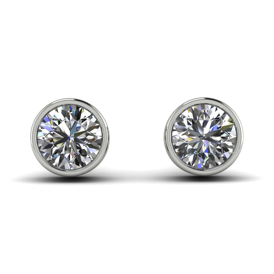Bezel Stud Diamond Earrings - Royal No. 3