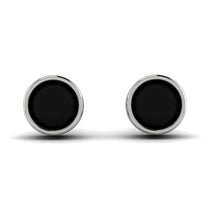 One Earring Bezel Stud Black Diamond Earrings - Royal No. 9 image 1