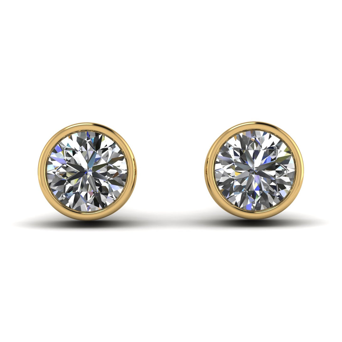 Bezel Stud Diamond Earrings - Royal No. 1
