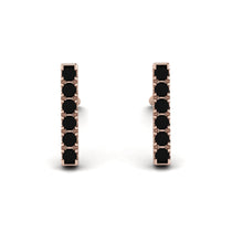 Geometrical Gold Bar Black Diamond Earrings - Bonnie No. 8 image 1