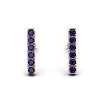 Geometrical Gold Bar Sapphire Earrings - Bonnie No. 14 image 1