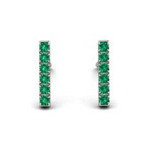 Geometrical Gold Bar Emerald Earrings - Bonnie No. 6 image 1