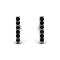 Geometrical Gold Bar Black Diamond Earrings - Bonnie No. 9 image 1