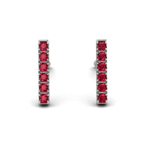 Geometrical Gold Bar Ruby Earrings - Bonnie No. 12 image 1