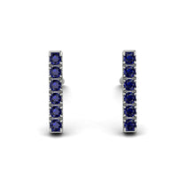 Geometrical Gold Bar Sapphire Earrings - Bonnie No. 15 image 1